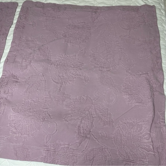 The Company Store Pair of Putnam Matelassé Cotton Euro Pillow Shams in Wisteria - Picture 10 of 13